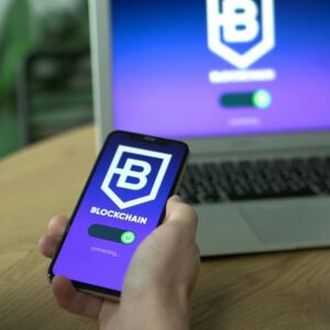 Person Holding Blue and White Digital Device